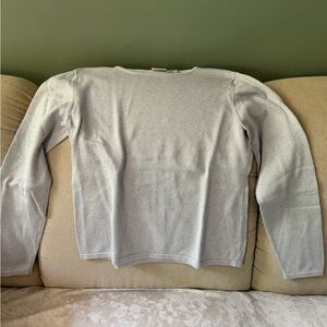 Metallic Silver Crewneck Sweater